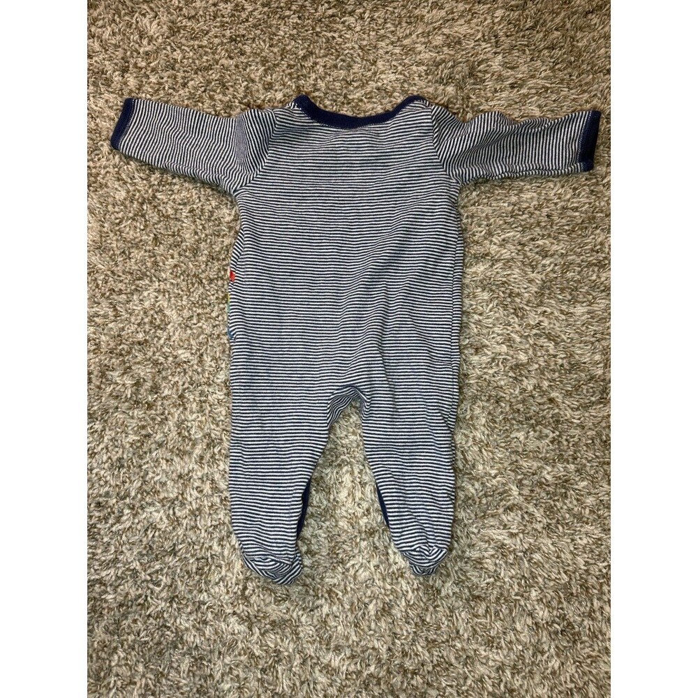 Carter's Baby Boy 3M Footed Sleeper Pajamas Navy White Stripes Rocket Ship - Picture 6 of 10